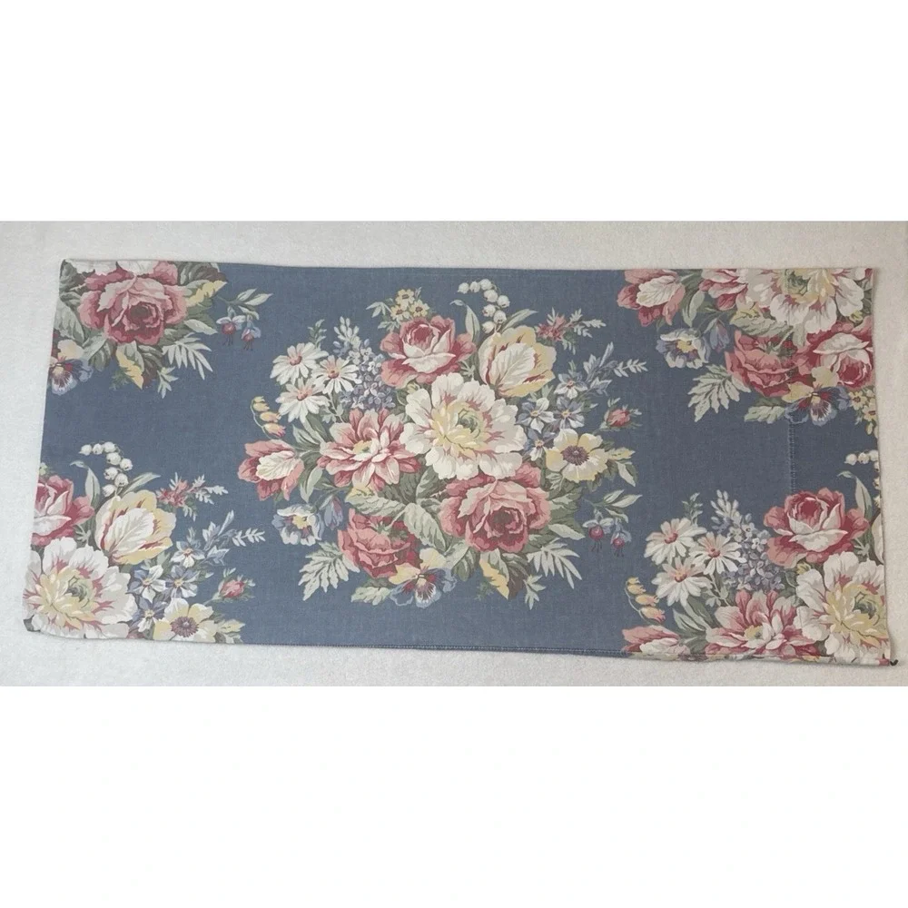 Vtg Ralph Lauren Kimberly Floral Blue King Pillowcase One Only Faded